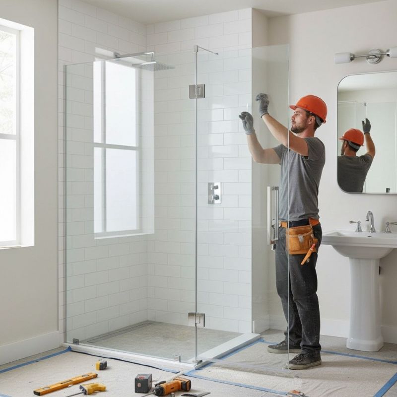 Glass Shower Door Installation in Conroe, TX